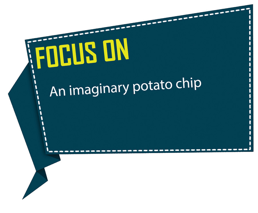 Focus on a potato chip